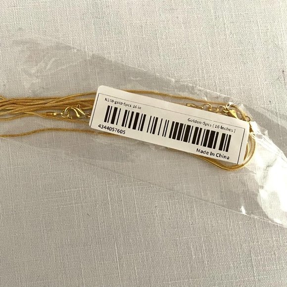 Tumbled Lapis Lazuli Pendant on Goldtone 16 inch Chain Necklace for Men or Women - Picture 7 of 7